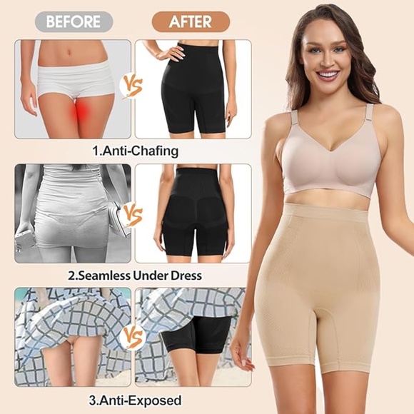 Shapewear Shorts for Women Tummy Control High Waisted Seamless Body Shaper - Picture 4 of 6